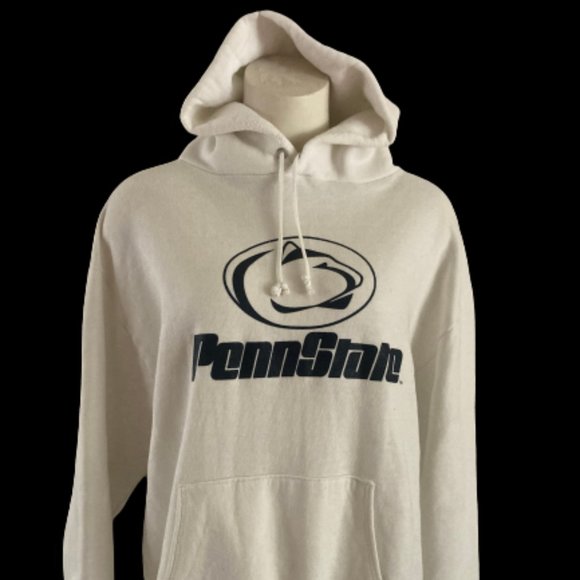 Vintage Penn State Nittany Lions JERZEEZ White PullOver Hoodie Sweatshirt || USA - Picture 1 of 13